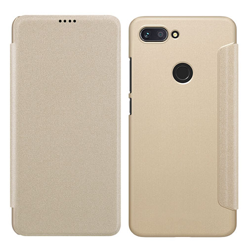 Leather Case Stands Flip Cover for Xiaomi Mi 8 Lite Gold