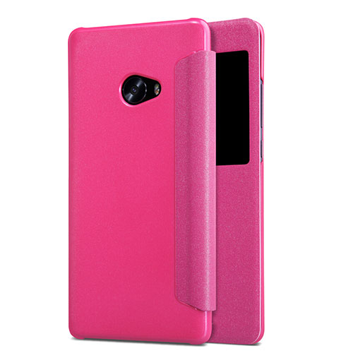 Leather Case Stands Flip Cover for Xiaomi Mi Note 2 Hot Pink