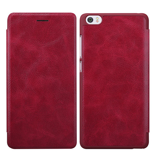 Leather Case Stands Flip Cover for Xiaomi Mi Note Red