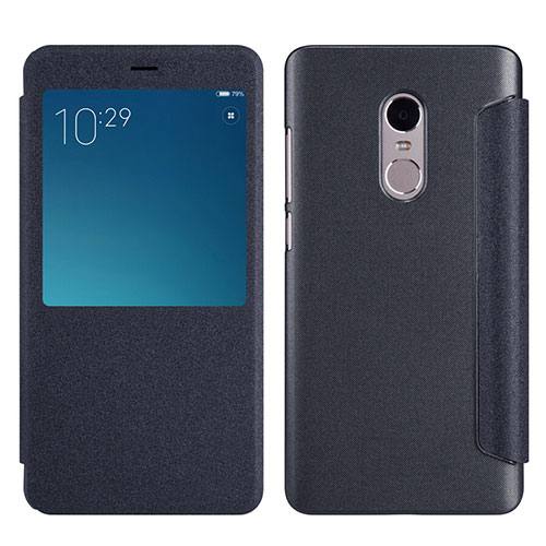 Leather Case Stands Flip Cover for Xiaomi Redmi Note 4X High Edition Black