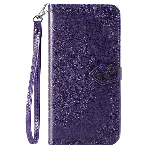 Leather Case Stands Flip Cover G01 Holder for Xiaomi Redmi 10X 4G Purple