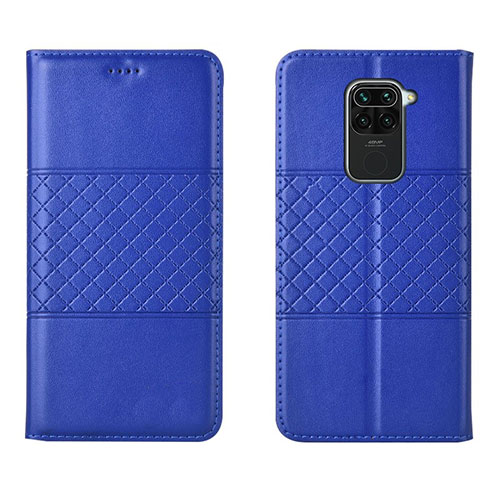 Leather Case Stands Flip Cover G03 Holder for Xiaomi Redmi 10X 4G Blue