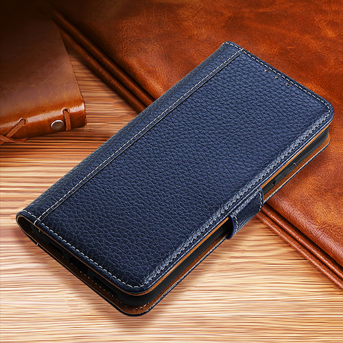 Leather Case Stands Flip Cover H01 Holder for Apple iPhone 14 Plus Blue