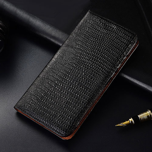 Leather Case Stands Flip Cover H03 Holder for Apple iPhone 13 Pro Max Black