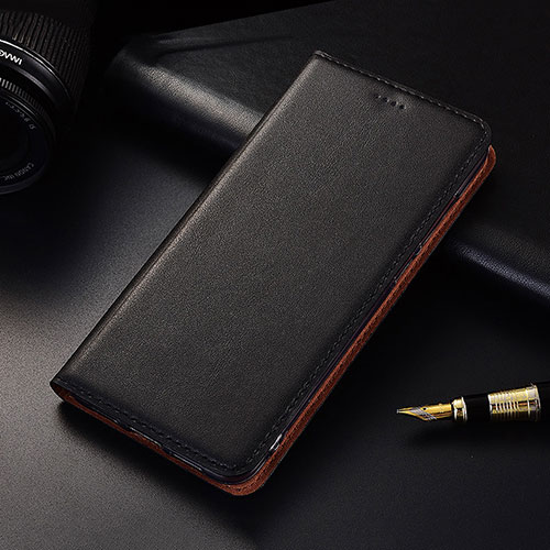 Leather Case Stands Flip Cover H04 Holder for Apple iPhone 15 Black