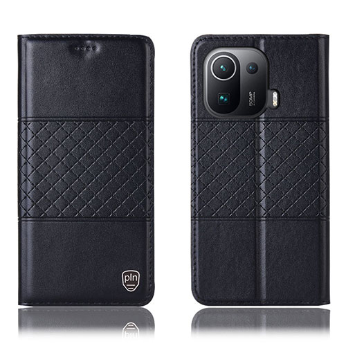 Leather Case Stands Flip Cover H04P Holder for Xiaomi Mi 11 Pro 5G Black