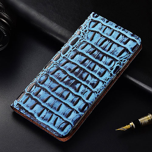 Leather Case Stands Flip Cover H07 Holder for Apple iPhone 14 Pro Max Blue