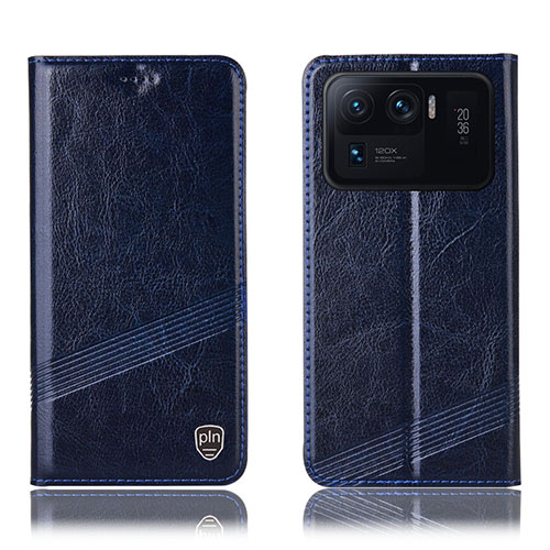 Leather Case Stands Flip Cover H09P Holder for Xiaomi Mi 11 Ultra 5G Blue