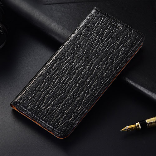 Leather Case Stands Flip Cover H16 Holder for Apple iPhone 14 Pro Black