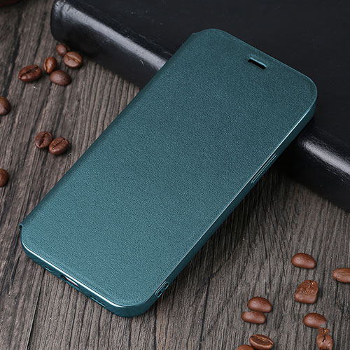 Leather Case Stands Flip Cover H25 Holder for Apple iPhone 13 Pro Green