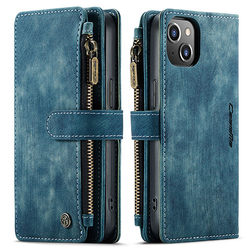 Leather Case Stands Flip Cover H28 Holder for Apple iPhone 13 Blue