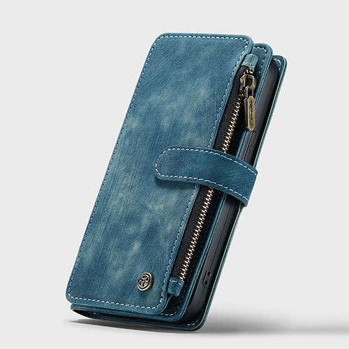 Leather Case Stands Flip Cover H28 Holder for Apple iPhone 13 Pro Blue