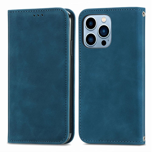 Leather Case Stands Flip Cover H30 Holder for Apple iPhone 13 Pro Max Blue