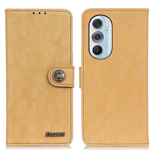 Leather Case Stands Flip Cover Holder A01D for Motorola Moto Edge Plus (2022) 5G Gold