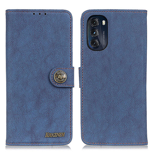 Leather Case Stands Flip Cover Holder A01D for Motorola Moto G 5G (2022) Blue