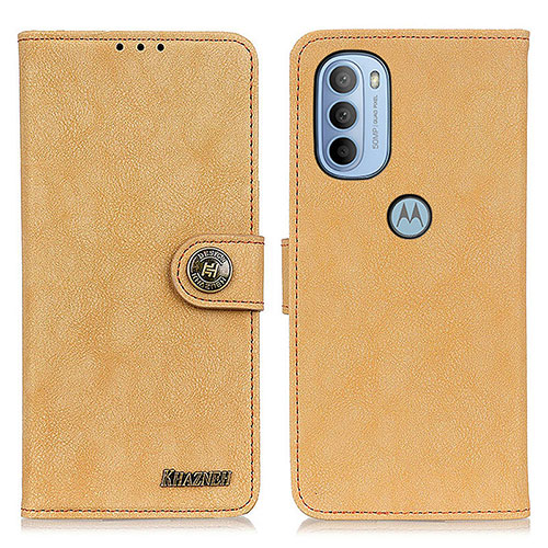 Leather Case Stands Flip Cover Holder A01D for Motorola Moto G41 Gold