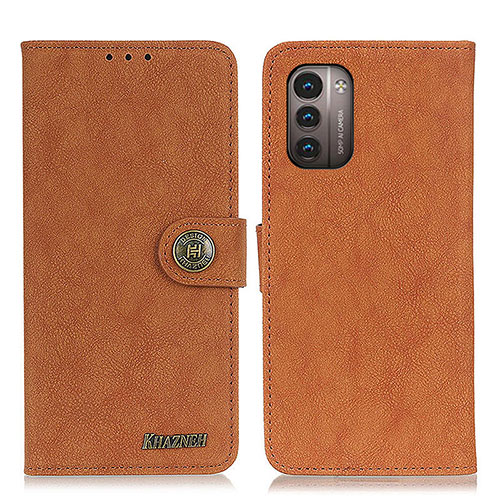 Leather Case Stands Flip Cover Holder A01D for Nokia G11 Brown