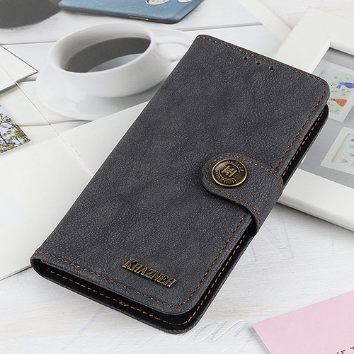 Leather Case Stands Flip Cover Holder A01D for OnePlus Ace 2V 5G Black