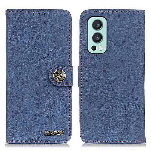 Leather Case Stands Flip Cover Holder A01D for OnePlus Nord 2 5G Blue