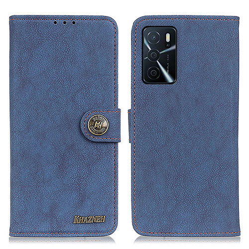 Leather Case Stands Flip Cover Holder A01D for Oppo A16s Blue