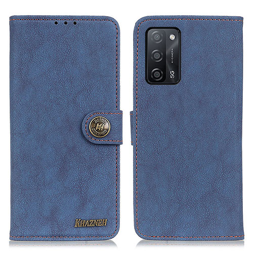 Leather Case Stands Flip Cover Holder A01D for Oppo A56 5G Blue