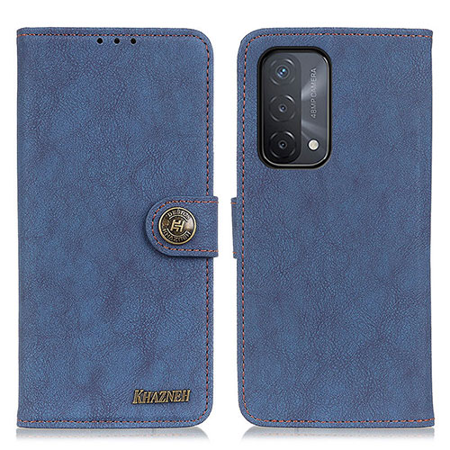 Leather Case Stands Flip Cover Holder A01D for Oppo A93 5G Blue