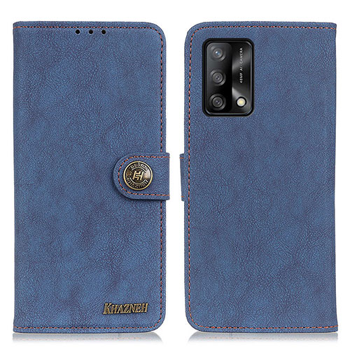 Leather Case Stands Flip Cover Holder A01D for Oppo F19 Blue