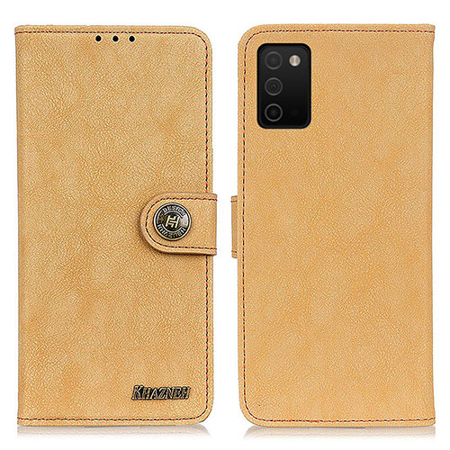 Leather Case Stands Flip Cover Holder A01D for Samsung Galaxy A02s Gold