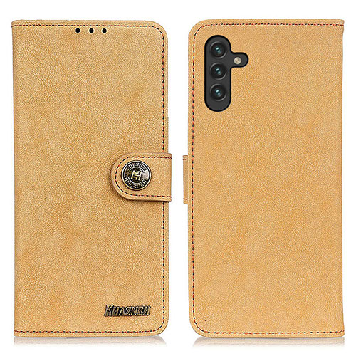 Leather Case Stands Flip Cover Holder A01D for Samsung Galaxy A04s Gold