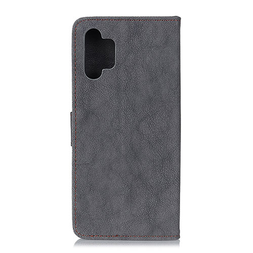 Leather Case Stands Flip Cover Holder A01D for Samsung Galaxy A32 4G Black