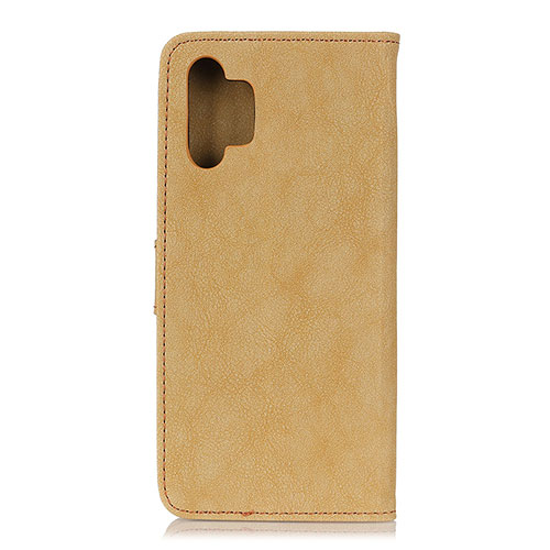 Leather Case Stands Flip Cover Holder A01D for Samsung Galaxy A32 4G Gold