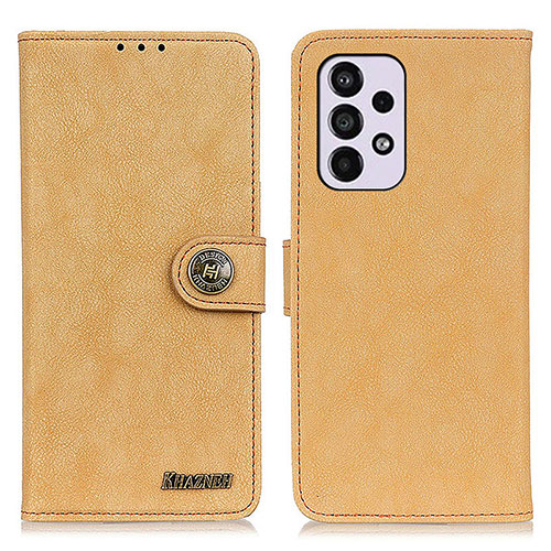 Leather Case Stands Flip Cover Holder A01D for Samsung Galaxy A33 5G Gold