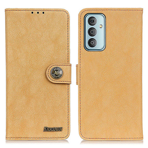 Leather Case Stands Flip Cover Holder A01D for Samsung Galaxy F23 5G Gold