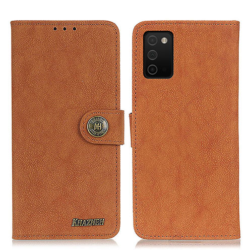 Leather Case Stands Flip Cover Holder A01D for Samsung Galaxy M02s Brown