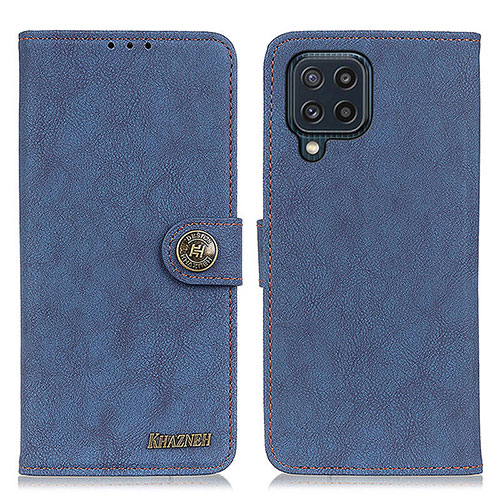 Leather Case Stands Flip Cover Holder A01D for Samsung Galaxy M32 4G Blue