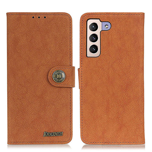 Leather Case Stands Flip Cover Holder A01D for Samsung Galaxy S24 Plus 5G Brown