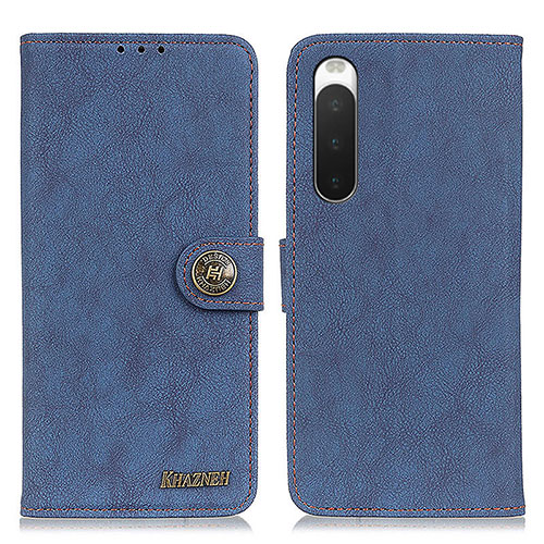 Leather Case Stands Flip Cover Holder A01D for Sony Xperia 10 IV SO-52C Blue