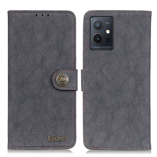 Leather Case Stands Flip Cover Holder A01D for Vivo Y30 5G Black