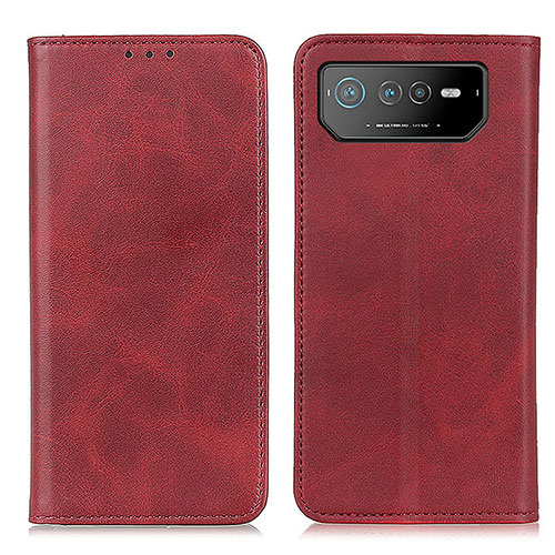 Leather Case Stands Flip Cover Holder A02D for Asus ROG Phone 6 Pro Red