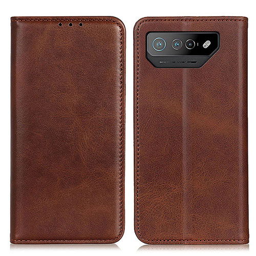 Leather Case Stands Flip Cover Holder A02D for Asus ROG Phone 7 Pro Brown