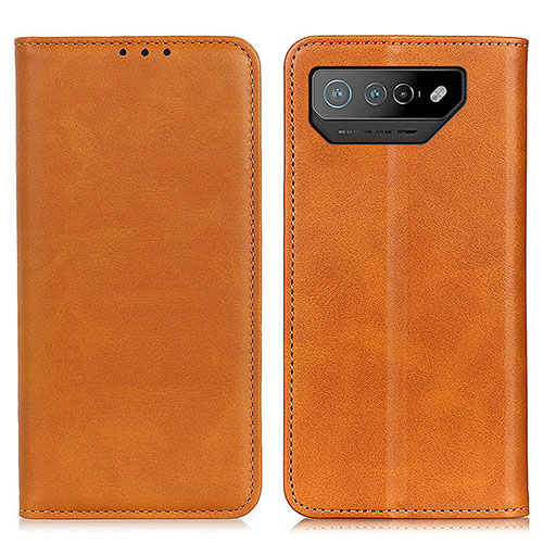 Leather Case Stands Flip Cover Holder A02D for Asus ROG Phone 7 Pro Light Brown