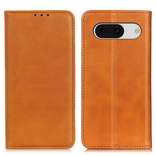 Leather Case Stands Flip Cover Holder A02D for Google Pixel 8a 5G Light Brown