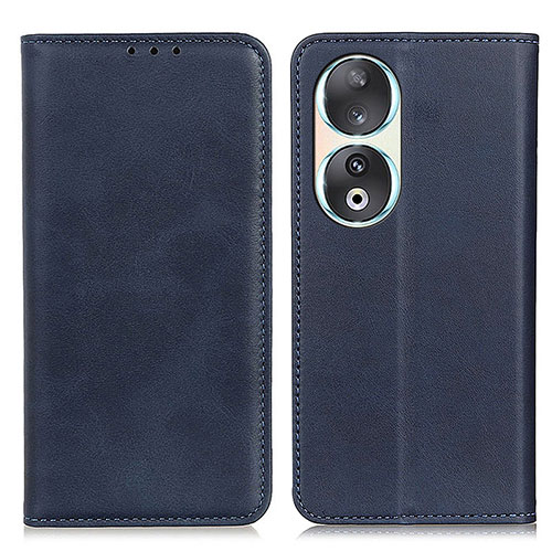 Leather Case Stands Flip Cover Holder A02D for Huawei Honor 90 5G Blue