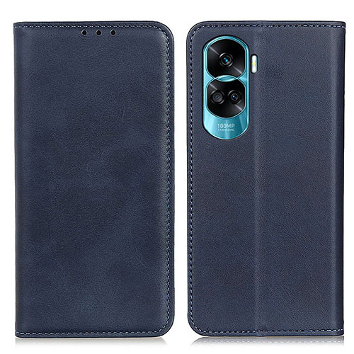 Leather Case Stands Flip Cover Holder A02D for Huawei Honor 90 Lite 5G Blue