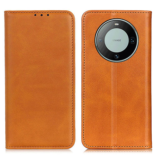 Leather Case Stands Flip Cover Holder A02D for Huawei Mate 60 Light Brown