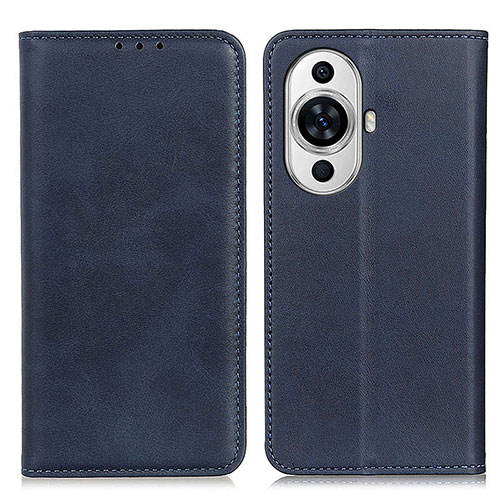 Leather Case Stands Flip Cover Holder A02D for Huawei Nova 11 Blue