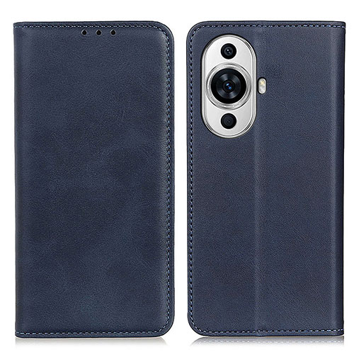 Leather Case Stands Flip Cover Holder A02D for Huawei Nova 11 Ultra Blue