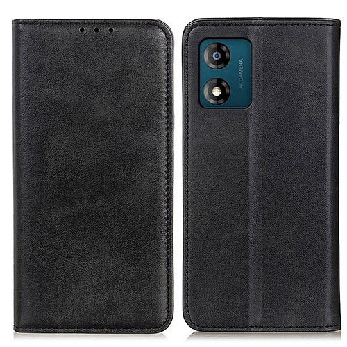 Leather Case Stands Flip Cover Holder A02D for Motorola Moto E13 Black