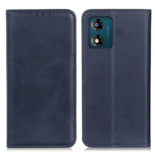 Leather Case Stands Flip Cover Holder A02D for Motorola Moto E13 Blue