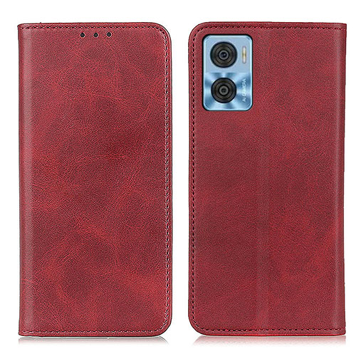 Leather Case Stands Flip Cover Holder A02D for Motorola Moto E22i Red